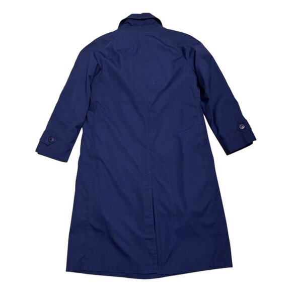 LONDON FOG Vintage Luxury Designer Blue Winter Business Trench Coat Womens 14 - Picture 7 of 9